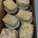 Geelin 12 Pcs Mini Flower Girl Basket Mini Woven Baskets with Handles Rustic Elegant Flower Holder for Wedding Party, Home Decoration, Garden Decor and DIY Decor