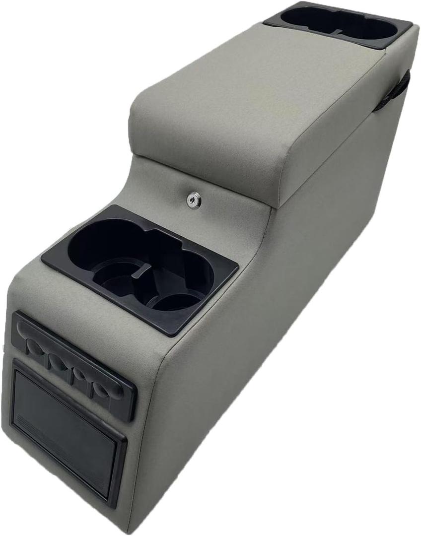 Truck Center Console Truck Seat/Bench Organizer for Jeep CJ5 1976-1983,Jeep CJ7 1976-1986,Jeep Wrangler(YJ) 1987-1995 (Grey)