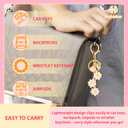 4 x Letter Keychain with Flower & Bee for Women, Girls - Initial Bag Charm for Backpack, Purse, Handbag, or School Bag