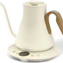 Cocinare FLOW B9 Gooseneck Electric Kettle, Precise Temperature Control for Pour-Over Coffee & Tea Brewing, Stainless Steel Interior, Rapid Heating for Boiling Water 1500W/0.9L (White Wooden)