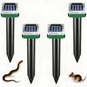 Solar-Powered Ground Vibrating Repellent – Keep Rats, Snakes, Rabbits & Hedgehogs Away from Your Garden, Lawn, Yard, Farm & Orchard