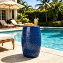 MUMTOP Outdoor Side Table,Cutout Metal Patio Side Table End Table Anti-Rust, 12.25"D x 12.25"W x 18"H