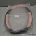 INEBIZ Universal Car Steering Wheel Cover Microfiber Leather Viscose Multi-Element Stitching (Black&Pink, D)