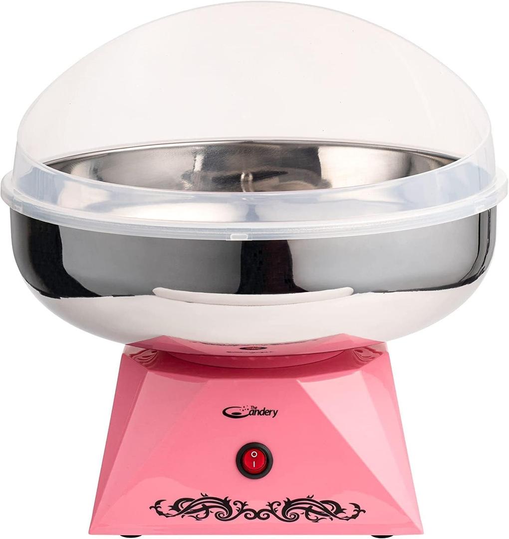 Cotton Candy Machine with Stainless Steel Bowl 2.0 - Cotton Candy Maker 10 Cones & Sugar Scoop - Household Cotton Candy Machine for Kids, Birthday Party - Use Floss Sugar, Hard Candy- By The Candery
