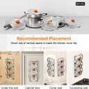 Pot Lid Holders Wall Mounted Pot Lid Shelf Heavy-Duty Pot Lid Stand 3-Layer Space Saving Pot Lid Rack Multipurpose Lid Storage Organizer for Pot Lids Pans Cutting Boards Kitchen Cabinet (Black, 4pcs)
