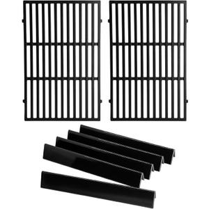 Hiorucet Grill Parts for Weber Genesis 300 Series E-310 E-320 E-330 S-310 S-320 S-330 EP-310 EP-320 with Front Control Knob, 7524 Grill Grates 7620 7621 Flavorizer Bars for Weber Genesis Grill Parts
