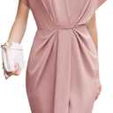Women's Spring Summer Print V-Neck Faux Wrap Maxi Dress for Wedding Guest, Graduation, Party medium