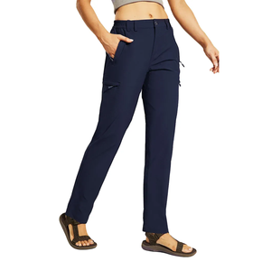 Haimont Women's Hiking Cargo Pants Quick Dry Lightweight Ripstop Stretch Nylon Travel Pants with Zip Pockets Water Repellent