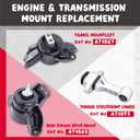 Engine Motor & Transmission Mount Compatible with 2014 2015 2016 2017 2018 2019 kia Soul 1.6L 2.0L L4 3-Piece Set Replace OEA71065 A71093 A71067