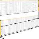 A11N SPORTS Badminton Net - Height Adjustable Volleyball Net for Junior Tennis, Soccer Tennis & Kids - Portable Driveway Pickleball Net for Indoor & Outdoor, 14ft Wide
