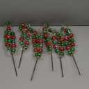 DIYASY Artificial Berry Stems, 20 Pcs Glitter Christmas Tree Picks Xmas Branches Filler Holiday Wreath Garland Decorations Home Dcor Red and Green 7.8 Inch