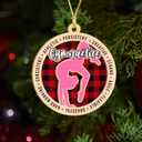 2 x Gymnastics Ornament for Girls  2-Layer Wooden Christmas Ornament for Gymnasts, Plaid Gymnastics Christmas Tree Decor, Gymnast Gifts for Girls 2025