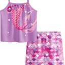 LQSZ Girls Short Sleeve Tank Top Set Toddler Summer for Kids