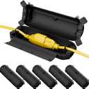 Flemoon [6 Pack] Outdoor Extension Cord Safety Cover with Waterproof Seal, Weatherproof Electrical Connection Box to Protect Outdoor Outlet, Plug, Socket, Christmas Holiday Decoration Light, Black