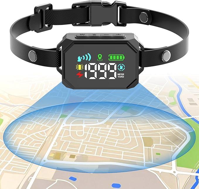 VERSMELO GPS Wireless Dog Fence, Electric Fence for Dogs, Perimeter Collar Fence System, Radius 331999 Yards, IPX7 Waterproof, Beep Vibration Shock Correction, for Pets Over 18 Lbs