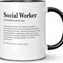 DOTAIN Social Worker Gifts - Appreciation, Work Month, Funny Gifts & Office Decor - 11 oz White Coffee Mug