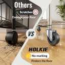 HOLKIE Caster Wheels 3 inch Locking Stem Casters, 3/8" -16 x 1-1/2" (Stem Diameter 3/8", Stem Length 1-1/2") Threaded Stem Casters Swivel Casters Set of 4 Heavy Duty Castors Black