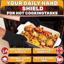 Heat Resistant Gloves Aramid Oven Gloves with Fingers for Cooking, BBQ Gloves with Cotton Lining, Non-Slip, 9.45"x3.94" Kitchen Mitts for Baking & Frying, Grilling Accessories, One Size