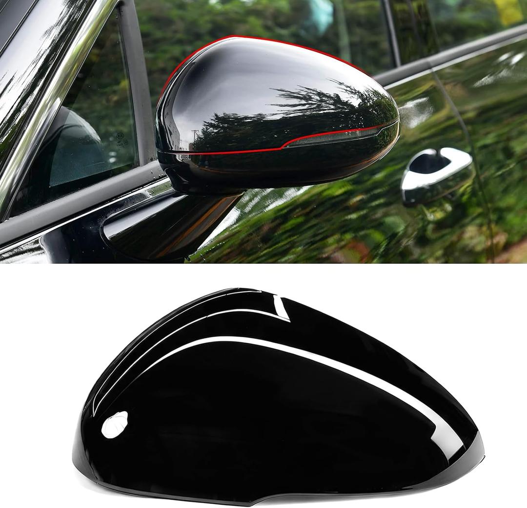 Moonlinks Compatible with Kia K5/Optima Left Driver Mirror Cover Replacement 2021 2022 2023 2024,Glossy Black Left Side Clip-on Mirror Cap With Turn Signal Light Replaces for 87616-L2000