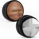 MHW-3BOMBER Espresso Coffee Distributor 53.35mm, Espresso Distribution Tool with Wooden Lid, Adjustable Height Coffee Leveler with Non-slip for 54mm Portafilters, Espresso Accessories T6091L4