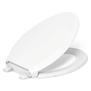 KOHLER 4636-RL-0 Cachet ReadyLatch Elongated Toilet Seat, Quiet-Close Lid, Contoured Seat, Grip-Tight Bumpers and Installation Hardware, White, 18.04"L x 14.18"W
