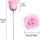 Glitter Roses Bouquet,30PCS Pink Roses Artificial Flowers Fake Sparkling Roses for Wedding Bouquet Party Christmas Home Decor(Light Pink)