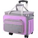 FINESUN Sewing Machine Case with Wheels, 17 x 9.5 x 12 inches, Purple