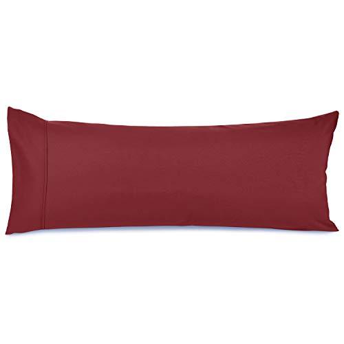 Nestl Body Pillow Cover Soft Pillowcase Lightweight Burgundy Microfiber 20x54 Inches Envelope Closure