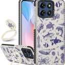 Boaretiu for Motorola Moto G Stylus 2025 Case - with Stand Cute Kawaii Fashion 360 Rotate Ring Holder Kickstand Strawberry for Women Girls Boys Teens Girly Case for Moto G G Stylus 2025 (Sea Fish)