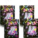 16 Pieces Roller Skates Goodie Bags Favor Bags for Roller Skating Themed Birthday Party Supplies, Watercolor Roller Skate Gift Candy Roller Skate Party Favors Bags for Kids Adults