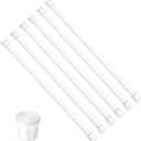 Tension Curtain Rod 28-38 inch Small Tension Rods White Adjustable Spring Tension Curtain Rods 6PCS Mini Curtain Rod Short for Cupboard Closet Rod Kitchen Drawers No Drill Cupboard Cabinets
