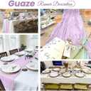 16 Pack Lavender Cheesecloth Table Runner 20 x 120 inch Gauze Table Runners 10 FT Long,Semi Sheer Boho Cheese Cloth Fabric Table Runner Bulk for Wedding,Party,Baby Shower,Bridal Shower Decoration