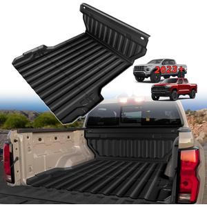TripleAliners Truck Bed Mat Compatible with Chevy Colorado/GMC Canyon 2023 2024 2025 2026 Perfectly Flush All Weather Protection TPE Heavy Duty 5FT Bed & Cab Wall Cargo Mat (w/Cab Wall Protector)