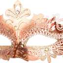Hoshin Masquerade Mask, Mardi Gras Deecorations Venetian Masks for Womens (Rose Gold)
