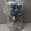 Valery Madelyn Ornaments for Christmas Trees, 35ct Navy Blue and Silver Shatterproof Christmas Tree Decorations, 2.76 Inches Winter Wonderland Hanging Ball Ornaments Bulk for Xmas Holiday Decor