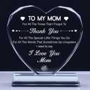 TIKTREE Birthday Gifts for Mom, Mother's Day Gifts from Daughters Sons, Mom Gifts K9 Crystal Keepsake for Mom' Birthday, Thanksgiving, Christmas.