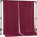 Burgundy Backdrop Curtain 2 Panels-Wrinkle-Free Champagne Curtains Polyester Photography Drapes for Baby Shower Birthday Party Photo Background Backdrop Stand- 8 X10FT (Burgundy)