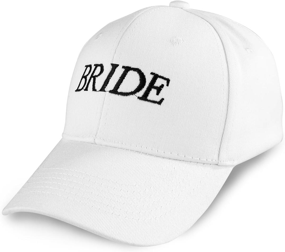 Bride Baseball Hat, Bachelorette Party Baseball Cap Beach Hats for Women Cute Hats for Bridesmaids Bride to Be Gift Engagement Party Supplies for Adults Teenager (White)