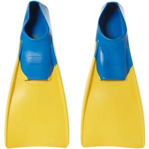 Sporti Adult-Kids Swim Fins for Pool Lap Swimming - Long Floating Fins for Swimming & Snorkeling - Swim Flippers for Training, Youth 4-5 / W 6, Yellow-Blue