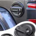 Savadicar Locking Gas Cap Cover, Fuel Filler Tank Door with Lock Compatible with 2018-2025 Jeep Wrangler JL JLU 4xe 2 and 4 Door, ABS + Aluminum Alloy Structure, Replacement Accessories, Black