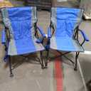 2 Pack Heated Camping Chair for Adults Outdoor Folding Heated Chair with Side Pocket and Cup Holder for Sports Lawn Hunting Picnics Patio Beach, Power Bank Not Included