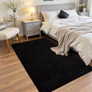 3x5 Black Washable Area Rug for Bedroom, Modern Geometric Shag Non-Slip Living Room Rugs, Fluffy Plush Soft Memory Foam Carpet for Kids Boys Room Nursery Room Dorm Bedside Decor 3x5 Black Washable Area Rug for Bedroom, Modern Geometric Shag Non-Slip Living Room Rugs, Fluffy Plush Soft Memory Foam Carpet for Kids Boys Room Nursery Room Dorm Bedside Decor