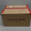 TFNTCYG Tiffany Table Lamp, Tulip Style Stained Glass Lamp, 12X12X19 Inch Vintage Lamp, Living Room Bedroom Decor Desk Lamp