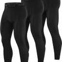 Runhit 3 Pack Compression Pants Men Running Tights Workout Leggings Athletic Base Layer Pants for Sports Basketball Black XL