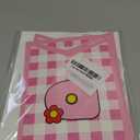 Kawaii Birthday Party Decoration, Cute Pink Plaid Happy Birthday Banner with Bow Flower Cartoon Themed Backdrop for Girls Women Sweet Party Supplies