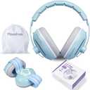 2 in 1 Baby Ear Muffs, Noise Reduction Earmuffs & Adjustable Headband for Baby, Hearing Protection Headphones