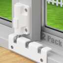 Sliding Glass Door Lock Window Locks 2 Pack Childproof Safety Lock Horizontal Sliding Door Security Bar Keyless Patio Foot Locks for Front Door Latch Stoppers from Inside Bedroom Apartment Essentials