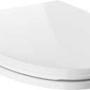 Delta Faucet Wycliffe Slow Close Elongated Toilet Seat with Non-Slip Seat Bumpers, Soft Close Toilet Seat Elongated, Toilet Seat Slow Close, White 811901-WH