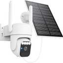 WY-LINK Solar Camera Outdoor Wireless, 360° Cameras for Home Security, Two-Way Talk, Auto Tracking, Light Alarm, Color Night Vision (1, White, Wi-Fi)
