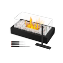 Tabletop Fire Pit, Portable Smores Maker Kit Indoor/Outdoor Mini Small Fireplace Table Top Decor Home Patio Gifts for Women Mom Housewarming Christmas Birthday White Elephant Gift